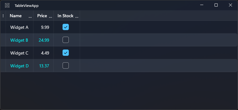 Alternating row background colors